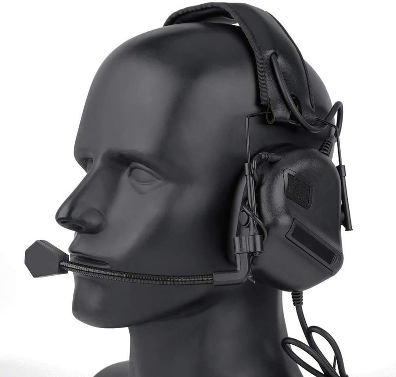 ATAIRSOFT Tactical Headset Wargame Hunting Headphone Without Noise Cancellation Function (Black) - Image 3